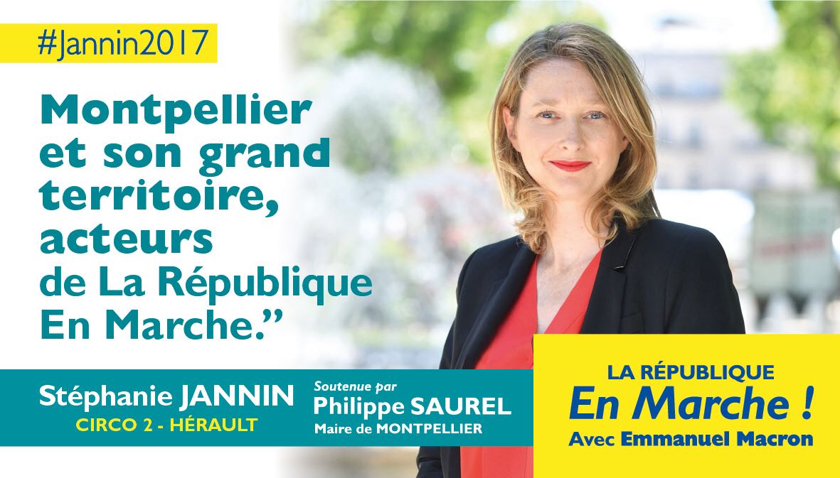 Depuis 3 ans avec #PhilippeSaurel, elle s’engage pour #Montpellier et les montpelliérains. Le 11 juin je vote #Jannin2017 #Circo3402 #LREM