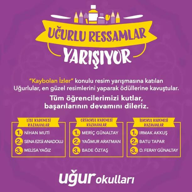 Öğrencimiz Melisa Yağız'ı tebrik eder, başarılarının devamını dileriz <a href="/UgurOkullari/">Uğur Okulları</a>