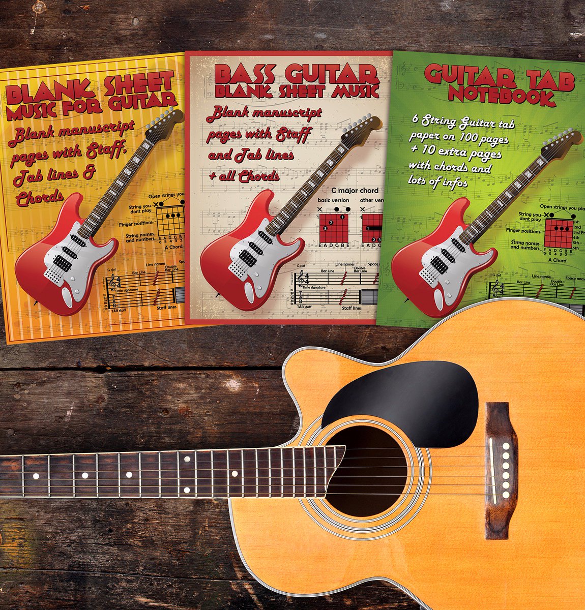 BookCreators's tweet image. Available on Amazon! #guitar #musicmanuscript #guitarchords #guitartabs  #musicbook #guitarlover #guitarpractice #blanksheet