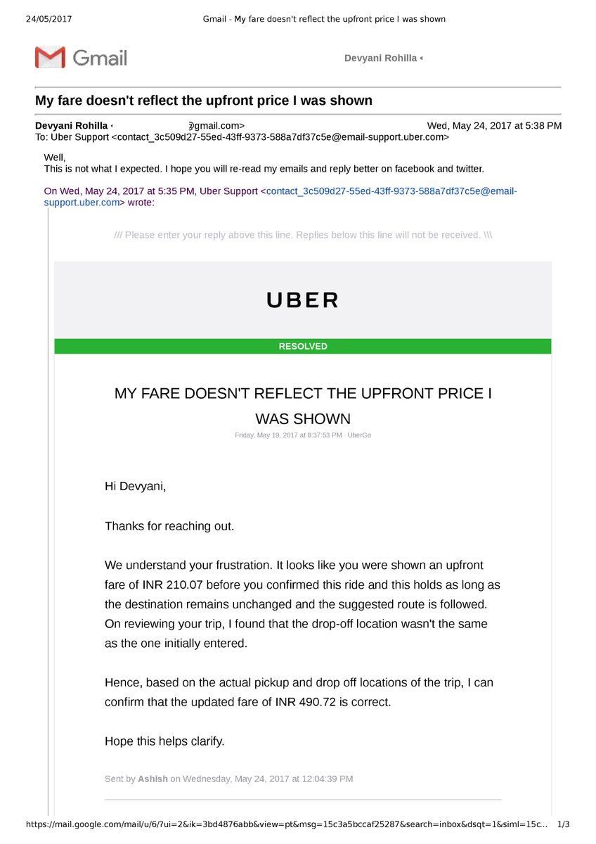 devyani_rohilla's tweet photo. Final conversation screen shots.
@Uber_India , I really hope for the best resolution of the matter https://t.co/SZk9tIdbfc