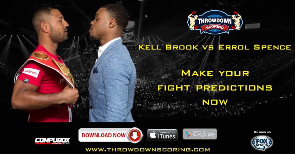 Throwdownscore's tweet image. Download the @Throwdownscore app and share your fight predictions with us. #BrookSpence