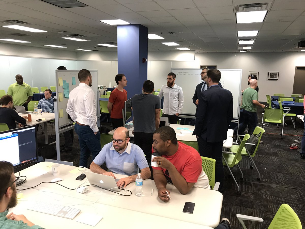 twenhold's tweet photo. Day 2 #NitroCreate the teams doing their stand ups and moving quickly toward demo day this Friday. @PowerHRG https://t.co/oVlJo2xfis