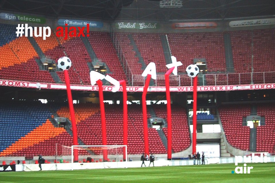 Vanavond Europa League Ajax-Manchester Utd! Hieronder inflatables om Ajax aan te moedigen:) #ajax #inflatables #opblaasbaar @UEFA @amsterdam