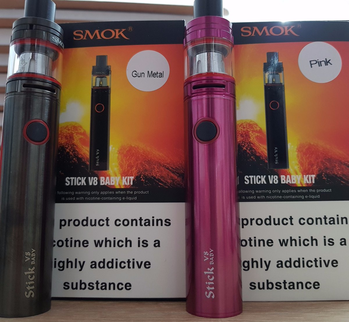 dripdropvapour's tweet photo. The New Smok V8 Baby in Pink & Gun Metal will be in stock tomorow on the website :) #V8Stick
https://t.co/FnUAKV3oZf https://t.co/3EEZA02EWH
