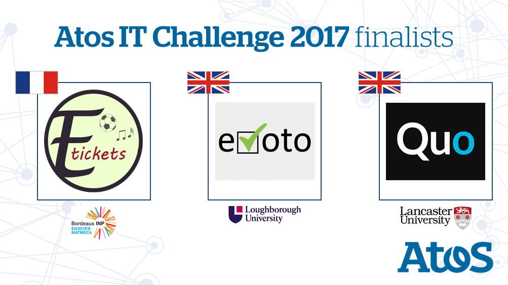 Atos's tweet photo. We are proud to reveal the 3 finalists of the 2017 @AtosITChallenge edition dedicated to #blockchain #app! https://t.co/QycOfE8BTP https://t.co/AXitToXuMc