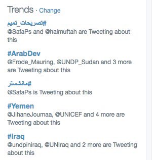 Mogaza's tweet photo. ✅UNDP's #ArabDev is the second🔝 trend in Arab States! Outcome of hard work from UNDP Regional Hub and country offices!
@Twitter #socialmedia https://t.co/hYXwuwoqVE