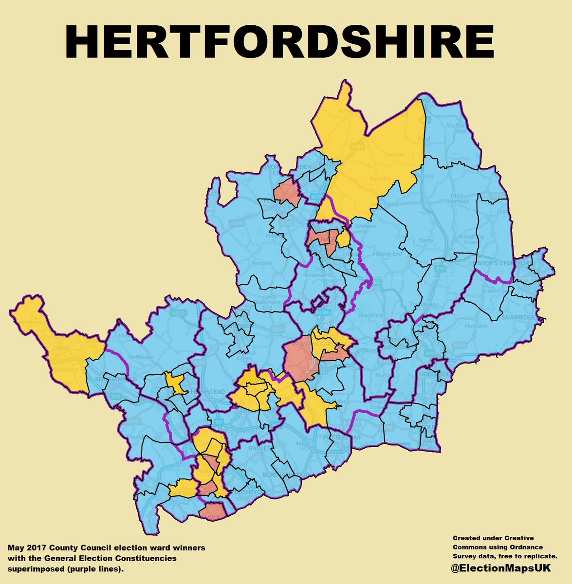 map of hertfordshire county Election Maps Uk On Twitter Hertfordshire County Results With map of hertfordshire county