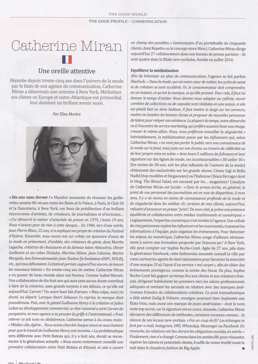 Catherine Miran, 35 ans de mode &amp; de RP et un nouveau bureau ouvert à NY, ce mois-ci en itw dans <a href="/TheGoodLife/">The Good Life</a> | #catherinemiran #thegoodlife