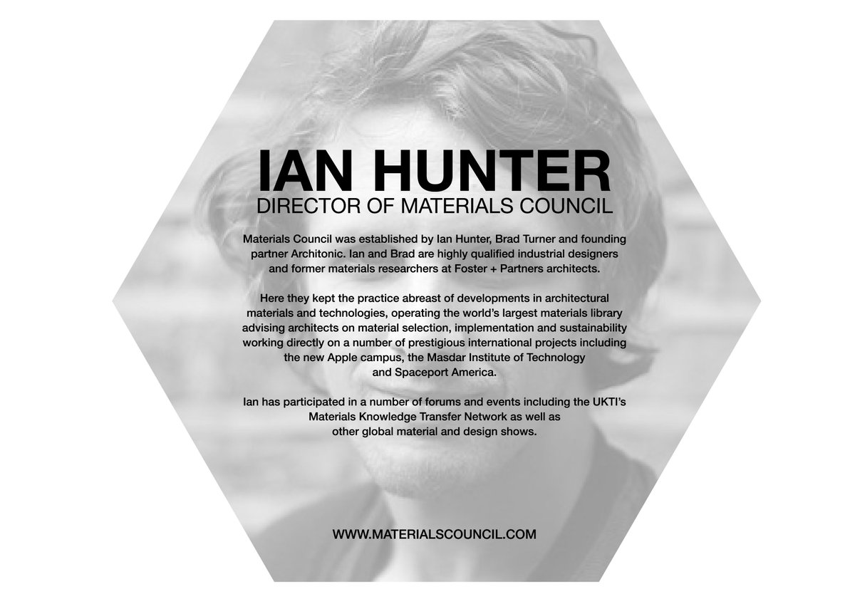 Ian Hunter of <a href="/MaterialsCncl/">Materials Council</a> will start his 'Marvellous Materials' presentation at 2.30pm. bit.ly/2qN4tvJ  #MapeiAreColour #CDW2017