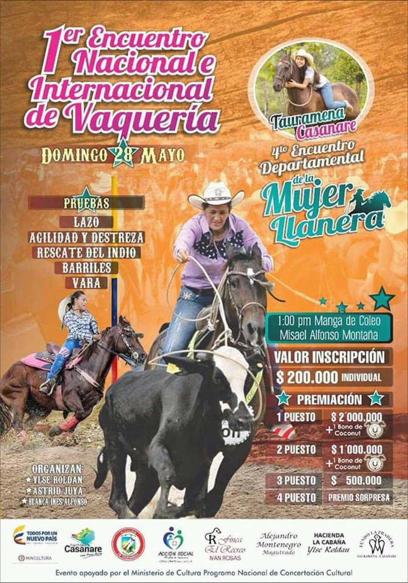 4to Encuentro Mujer Llanera #Tauramena la Folclórica los Espera #Casanare #Colombia <a href="/Fedemunicipios/">Fedemunicipios</a> #Cabalgata #Vaqueria #ParrandoLlanero