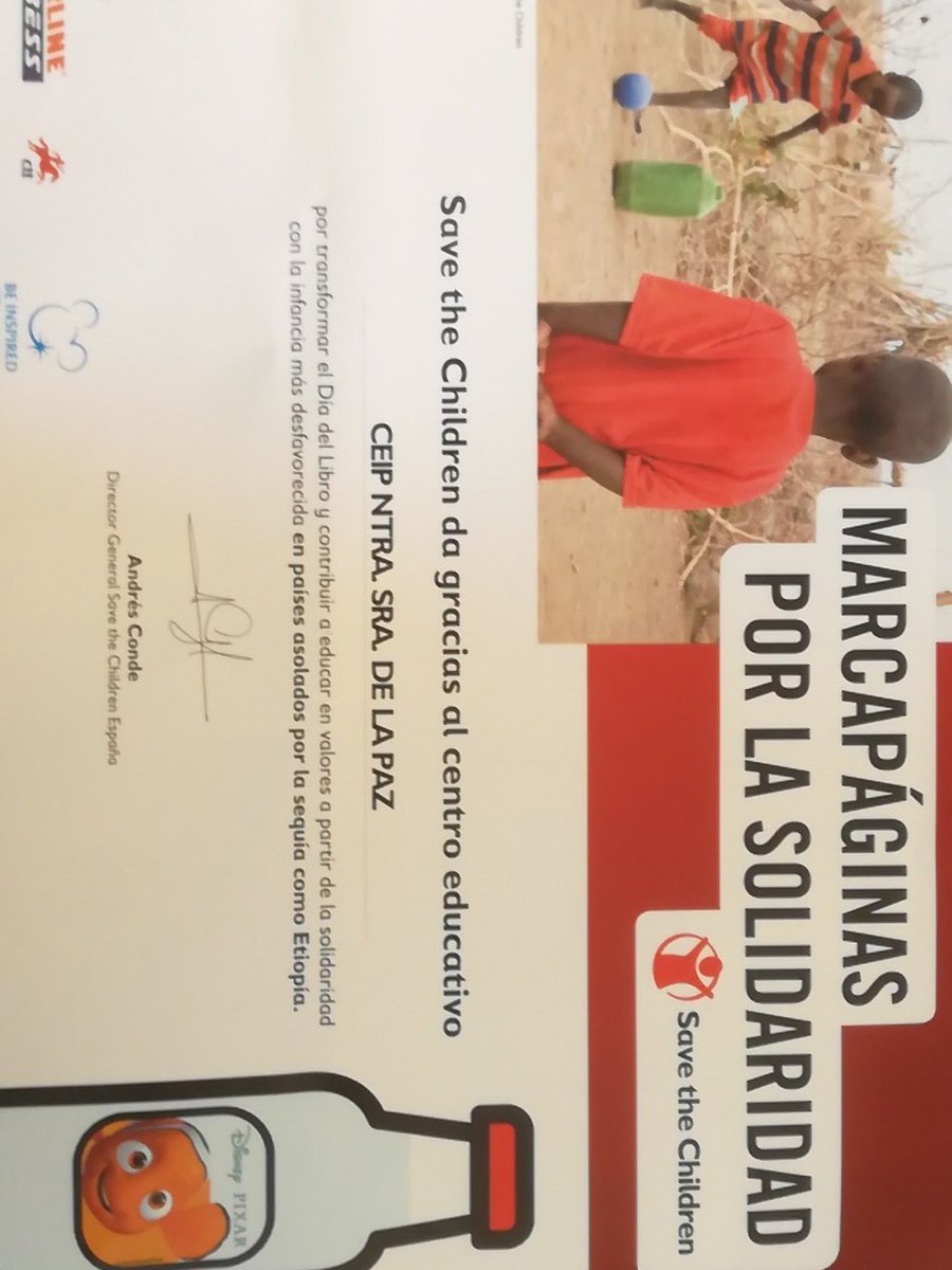 ceipnslapazmu's tweet photo. @AdelaMCacha Agradecimiento SAVE THE CHILDREN por nuestra participación actividades día libro 2017 https://t.co/vRwPdhKEms