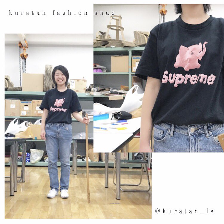 kuratan_fs's tweet photo. 【🐘🐘発見！】

ぞうさんプリントのTシャツがイカしてますね🐘🐘supreme17SSの新作らしいです！😆😆

name.ヨシユキ
tops.supreme

モデルはTシャツ1枚でも寒くないとのヨシユキさんでした！ご協力ありがとうございます！🔥🔥 https://t.co/PBCxL5NSDP