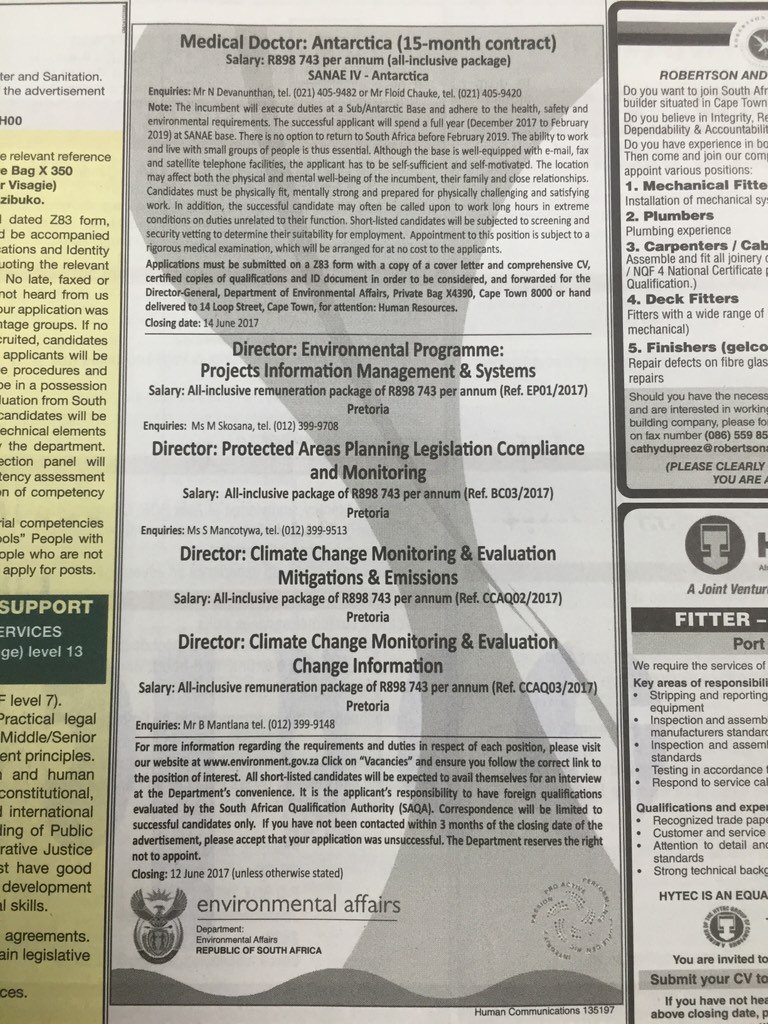 Thabiso_Dlamini's tweet photo. Department of Environmental Affairs vacancies. #JobSeekersWednesday https://t.co/SqwvLXydy4