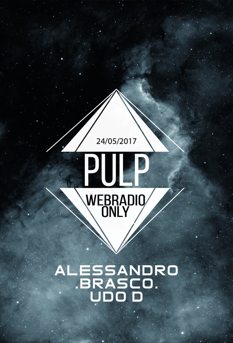 Mercredi 24 Mai
►►►18h... AL Alessandro
►►►19h...<a href="/DjBrasco/">Brasco</a> 
►►►22h... DJ UDO_D
----> Sur le site darkxana.wixsite.com/pulp-webradio-…
