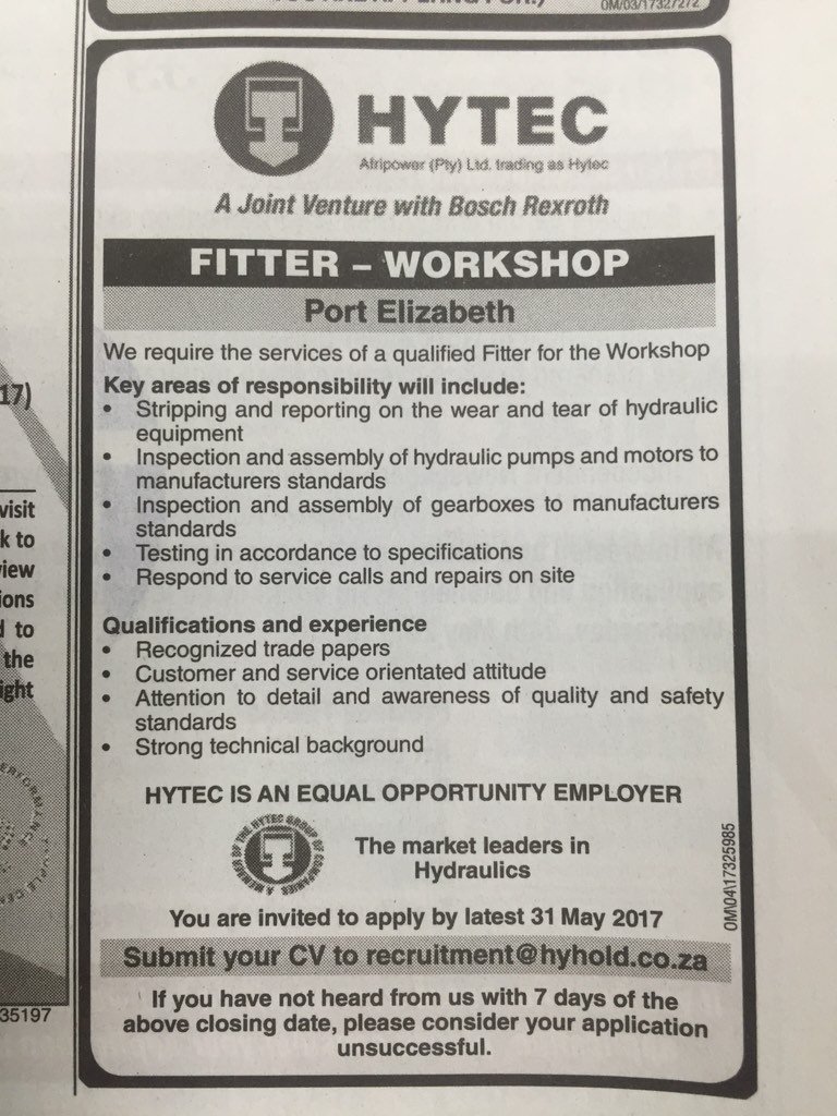 Thabiso_Dlamini's tweet photo. Fitter #JobSeekersWednesday https://t.co/yTqPZyYakY