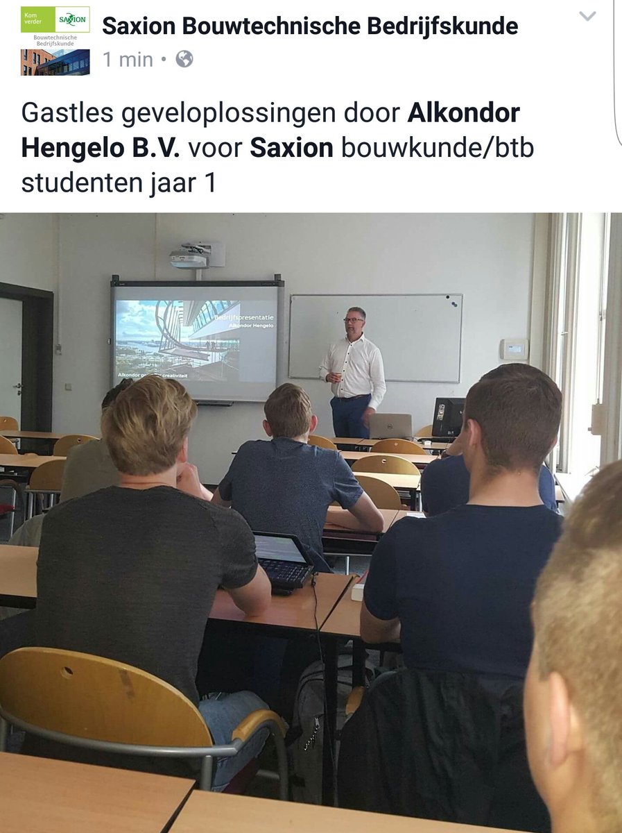 btb_saxion's tweet photo. Presentatie @AlkondorHengelo over geveloplossingen @Saxion @SaxionBBT studenten jaar 1 bouwkunde/btb https://t.co/jlxxSdAjsG