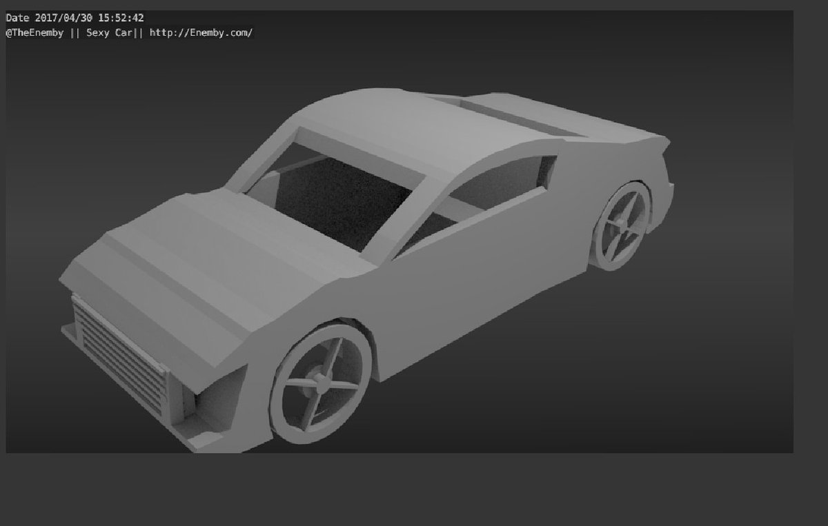 FracturedMindE's tweet photo. Added SEXY wheels, and a proper grill #gamedev #indiedev #s1ck #blender3D https://t.co/kr2FCuAz32