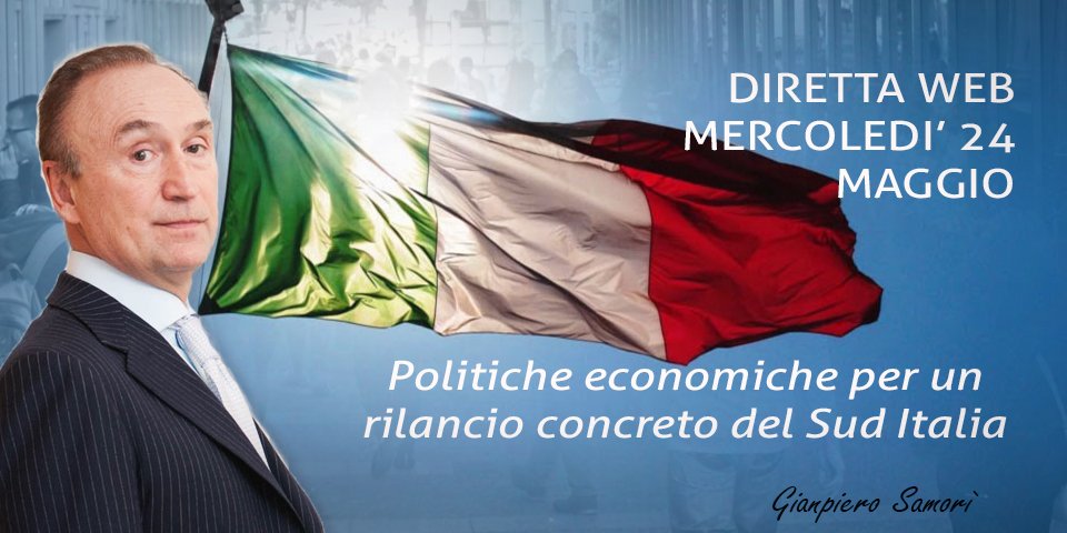 SamoriTW's tweet photo. Vi aspetto questa sera #24maggio ore 18.30  #diretta #web #politiche #economiche per un #rilancio #concreto del #SudItalia https://t.co/BAn9Hx33xi
