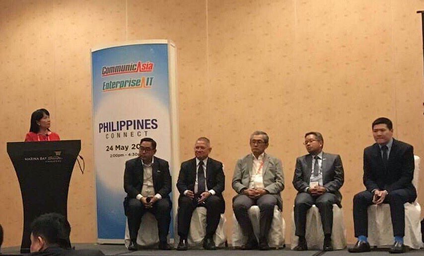 PLDT SG Country Head for Sales &amp; Ops James Melon (far right) at <a href="/communicasia/">CommunicAsia</a> panel w/ <a href="/DICTgovph/">Department of ICT PH</a> Usec Mon Ibrahim (center) #PLDTEnterprise