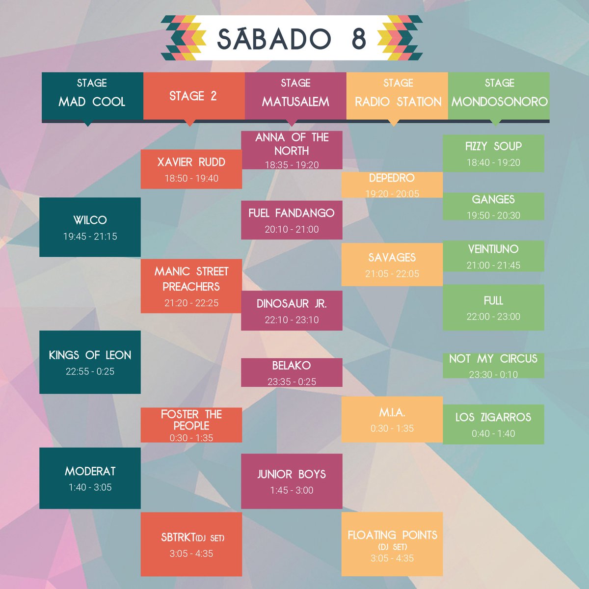 Aquí están los horarios de #MadCool2017 ¡Consulta la disposición de todos los artistas y empieza a planear tu itinerario perfecto! 👌