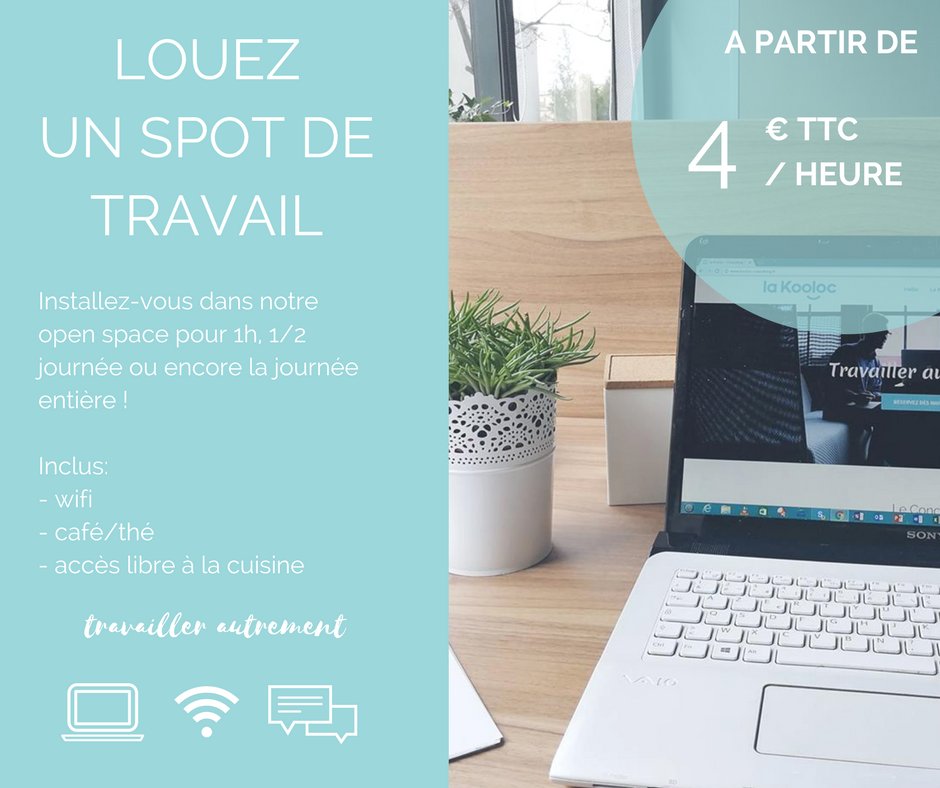 Branchez-vous on s'occupe du reste !! Spot de #coworking et café/thé/chocolat à volonté à partir de 4€/heure... bienvenue à <a href="/La_Kooloc/">La Kooloc</a> :-)