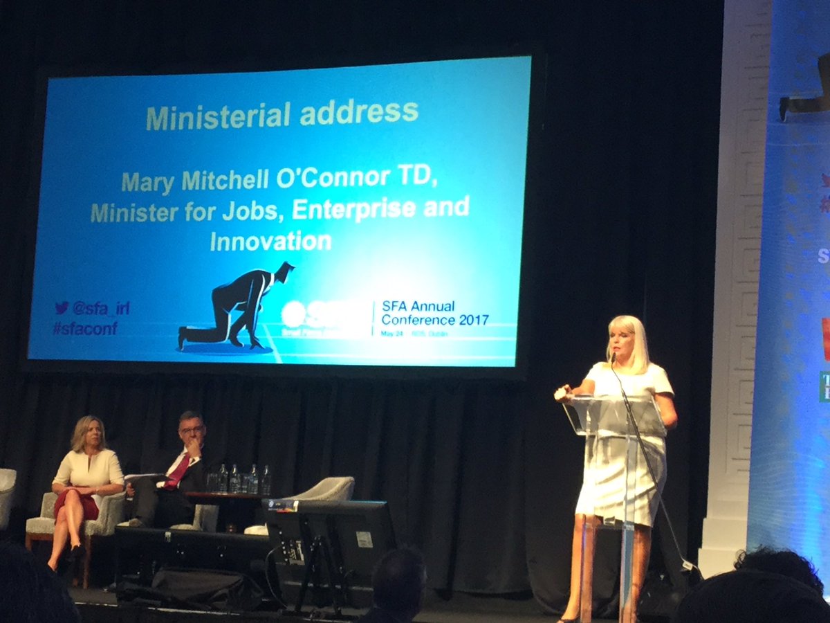 21k new businesses set up in 2016. @mitchelloconnor talks small business and calls for further regional growth <a href="/SFA_Irl/">Small Firms Association</a> #sfaconf