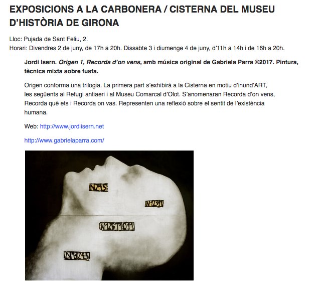 ParraComposer's tweet photo. Todos invitados a expo Jordi Isern "Origen 1, Recorda d’on vens" #Festivalinundart Música original de @ParraComposer https://t.co/pKJo6lrn91 https://t.co/ayOrVtkYgm