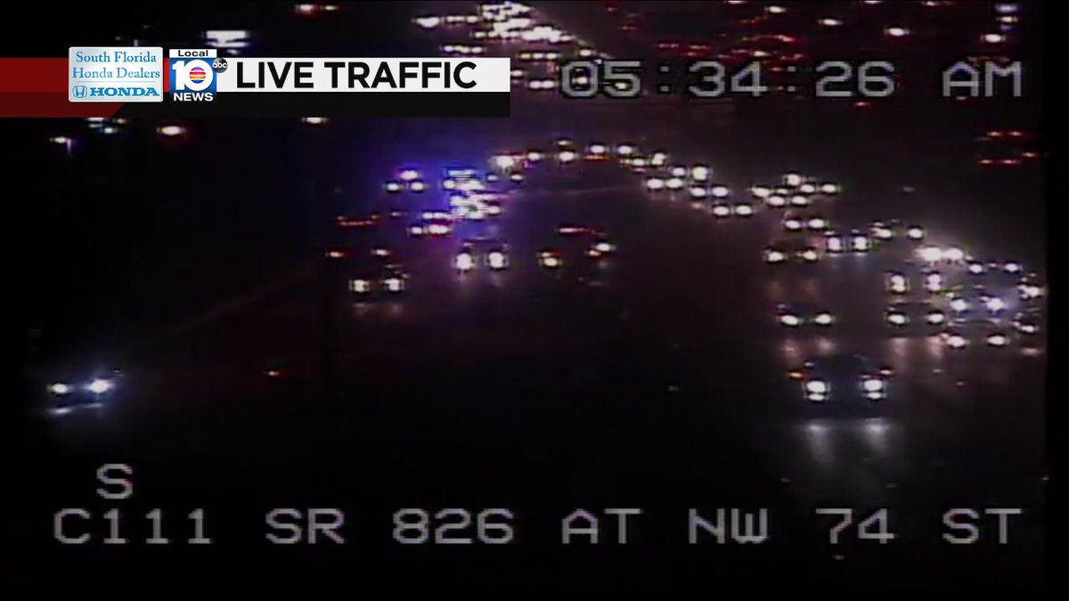 Crash on SR-826 NB at NW 74th St #traffic https://t.co/MUUh2SjC68