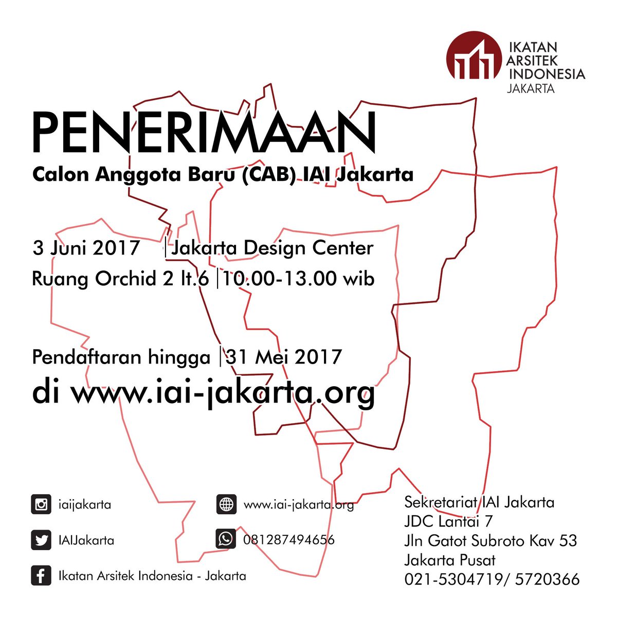 Penerimaan Calon Anggota Baru IAI Jakarta, 3 Juni 2017. Pendaftaran di iai-jakarta.org