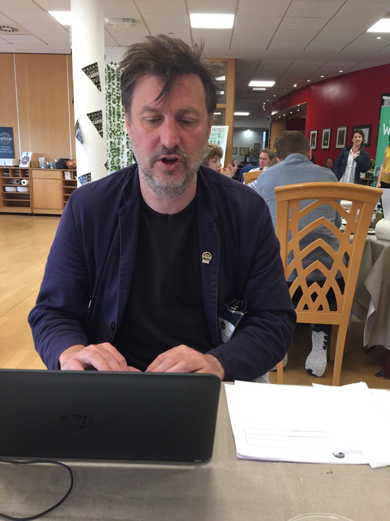 My fellow <a href="/guildoffinefood/">Guild of Fine Food</a> judge <a href="/lucashollweg/">Lucas Hollweg</a> doing his thing on the referrals table #GreatTasteAwards