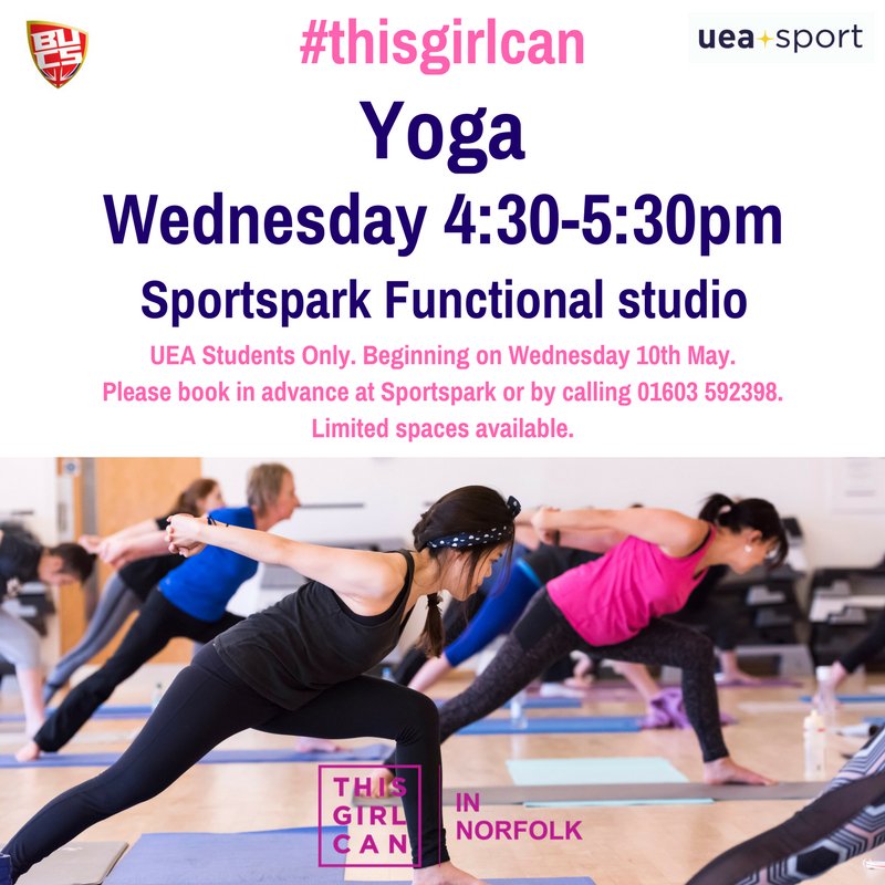 Need a break from revision &amp; coursework? 

Come along to the FREE #ThisGirlCan Yoga group today!