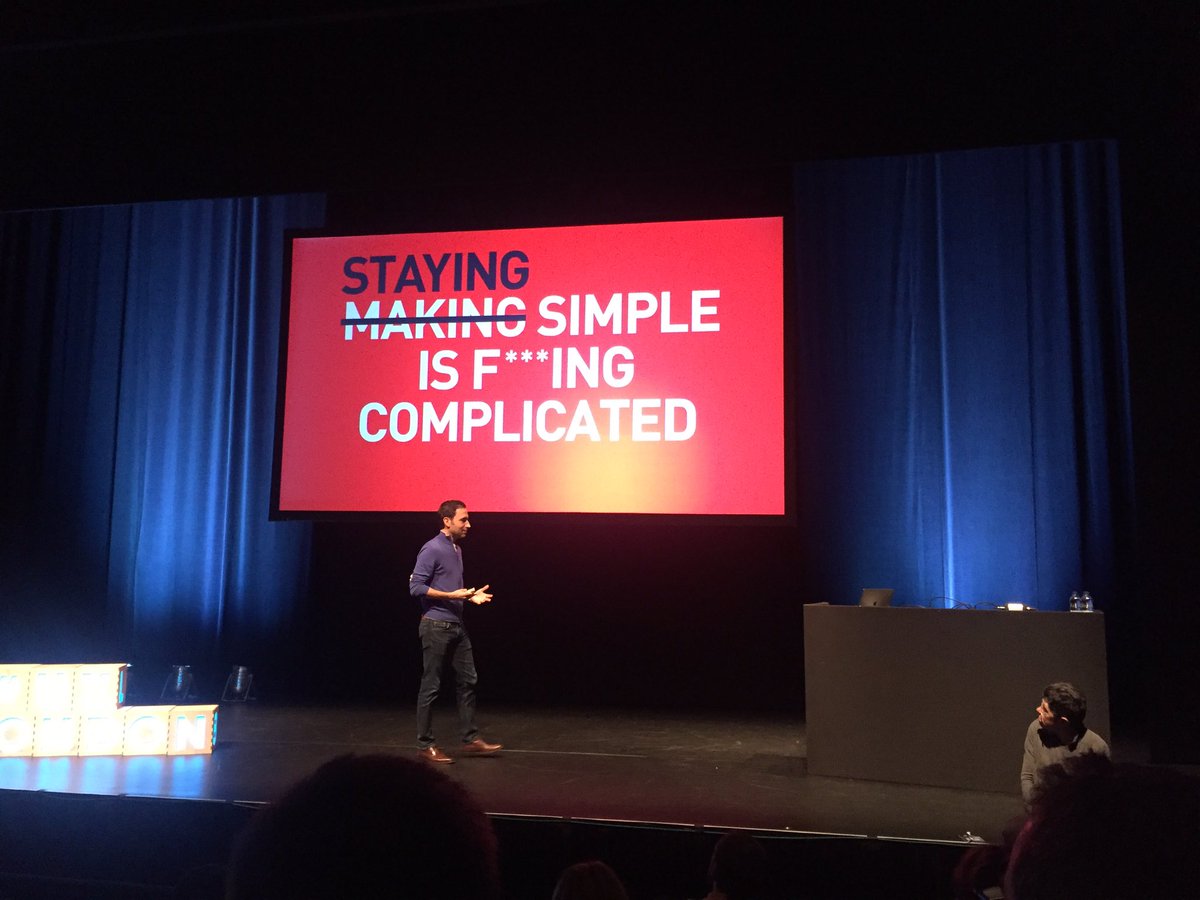 mandogroup's tweet photo. You're so right @scottbelsky but it's what we all aspire to do here at Mando, thxs @joannefinch @UXLondon #createsimplicity https://t.co/GZBJEPuSc1