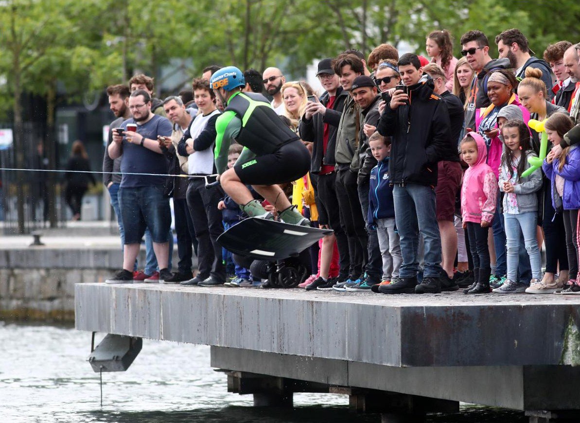 DocklandsFest's tweet photo. Great weekend @ #Dockfest17. Rubber Ducky Racing, Raft Racing, SUP, Golf Island, Wakeboarding, @DublinBayCruise'ing, Kayaking, funfairing... https://t.co/g8IQ1FhzHd