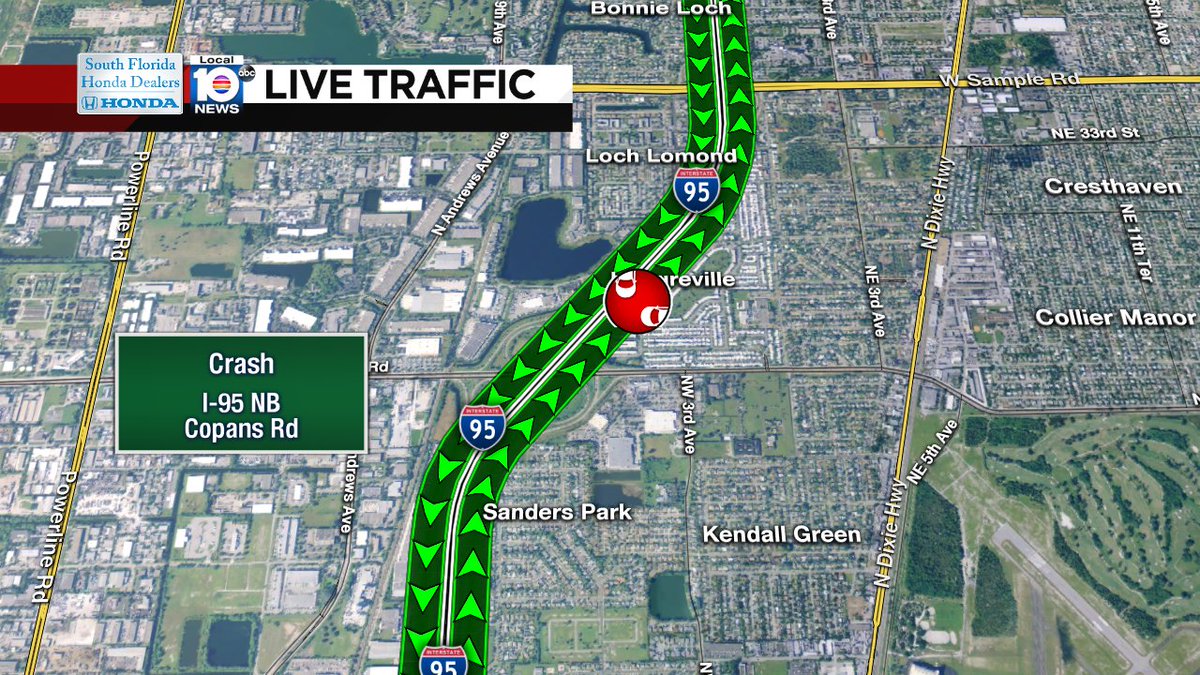 Crash on I-95 NB at Copans Rd #traffic https://t.co/9Wy3siD7RZ