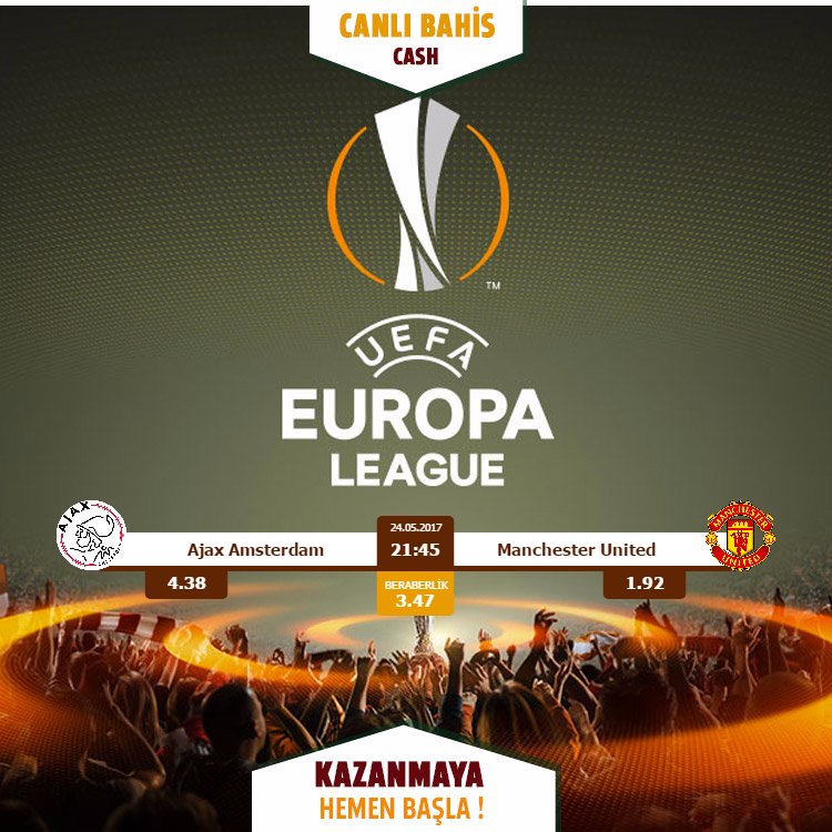 canlibahiscash's tweet photo. Avrupa Ligi Şampiyonu Bu Gece Belli Oluyor! #bahis #hilbet #cash #kupon #banko #bahis #AFC #Ajax vs #Manchester #United #EuropaLeagueFinal https://t.co/7R837k358M
