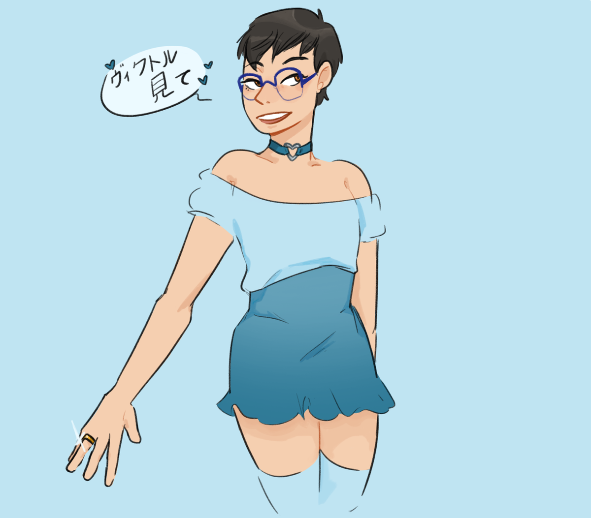 #勝生勇利にオフショルを着せ隊 
可愛いタグと思う‥? 