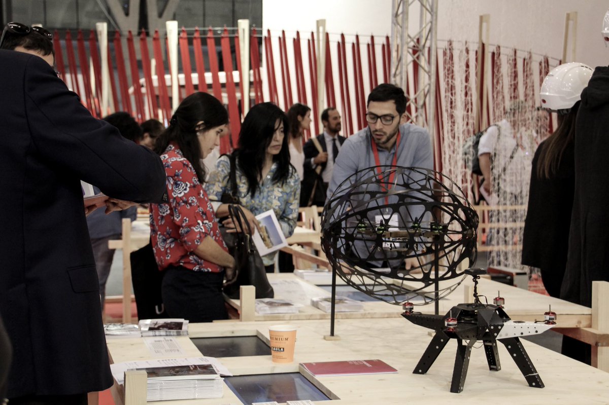 IAAC's tweet photo. #Drones by @NOUMENA_bcn on the spotlight today at @ConstrumatBCN #FutureArena during the large-scale #3Dprinting of #OnSiteRobotics! https://t.co/tkcNH771jn
