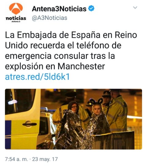 LopezMenacho's tweet photo. UN ATENTADO CONTRA EL OFICIO. Sobre el tratamiento del atentado de #Manchester en la red 👉 https://t.co/FRLCvWtpwj
#Marketing #RedesSociales https://t.co/dgAEekvwP9