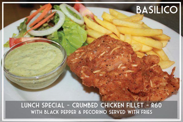 Basilico_pizza's tweet photo. One of our incredible Lunch Specials!
Crumbed Chicken Fillet - R65
With black pepper and pecorino served with fries
#LunchSpecial https://t.co/Qotu8ZyMht