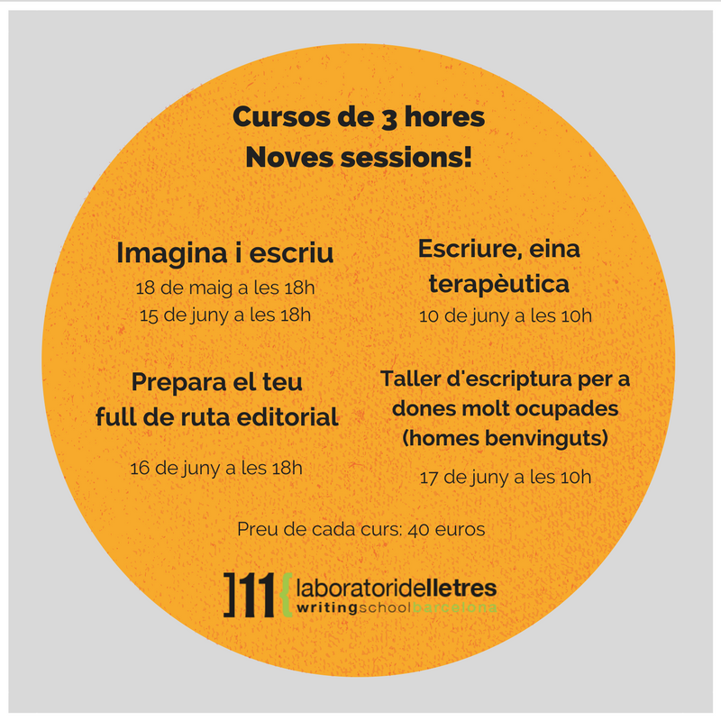 LabDeLletres's tweet photo. Tenim noves sessions dels nostres cursos de 3 hores! Creativitat, teràpia, estratègia editorial... Quin és el teu? https://t.co/0GLQ8tY1Mg https://t.co/IT8yvLDYWi