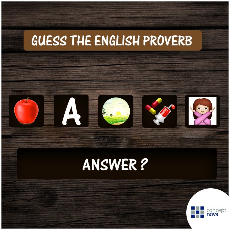 concept_nova's tweet photo. It's another Wednesday and time for #NovaFun Can you guess the English proverb? https://t.co/aidQ1bL3LQ