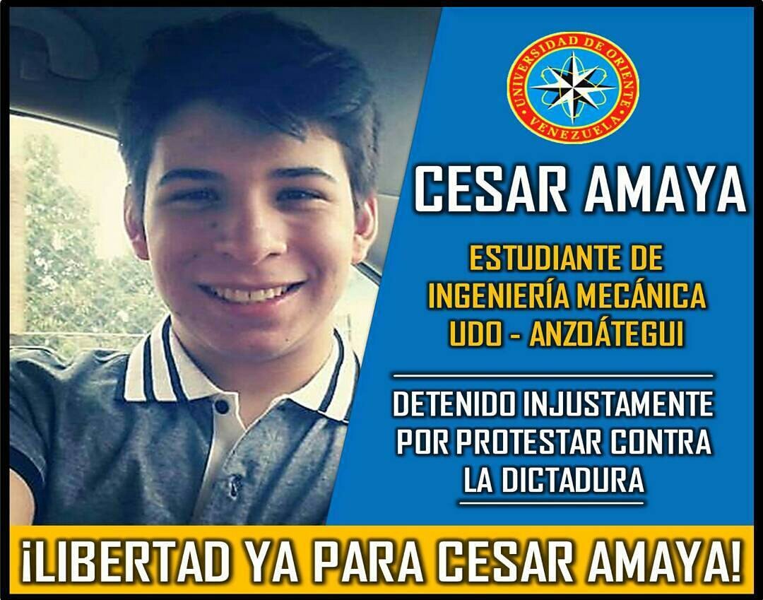 Mmorfferaul's tweet photo. Cerrar Amaya #UDISTA Detenido por El #GobiernoCorruptoNarcoAsesino Delito Pensar Diferente, se mete con uno se mete con todos #LibertadYa https://t.co/g9U1jyg1nY