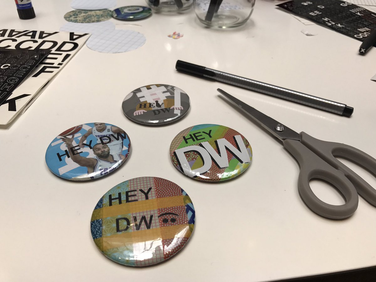 Team Hey DW! Fun team badge making at <a href="/AltroShowroomLN/">Altro Showroom LDN</a> <a href="/CDWfestival/">Clerkenwell Design Week</a> <a href="/Imadeit_myself/">I Made It Myself</a> #cdw2017 #heydw
