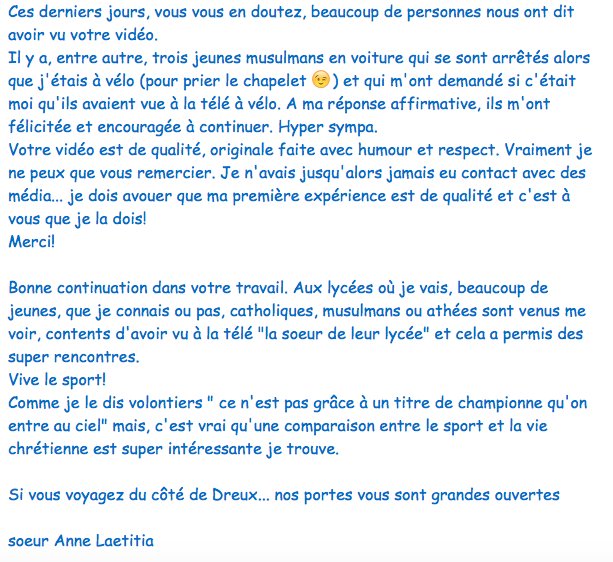 😁 Le message qui fait vraiment plaisir! ☺