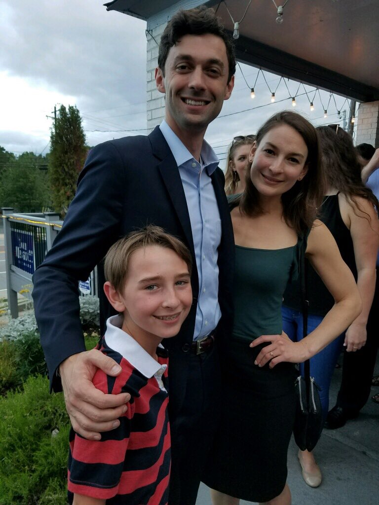 elliottmgordon's tweet photo. Great showing my son how democracy works with @ossoff last night! First District 6; then the District of Columbia #FlipThe6th #voteJune20 https://t.co/wdfa7aKqk4