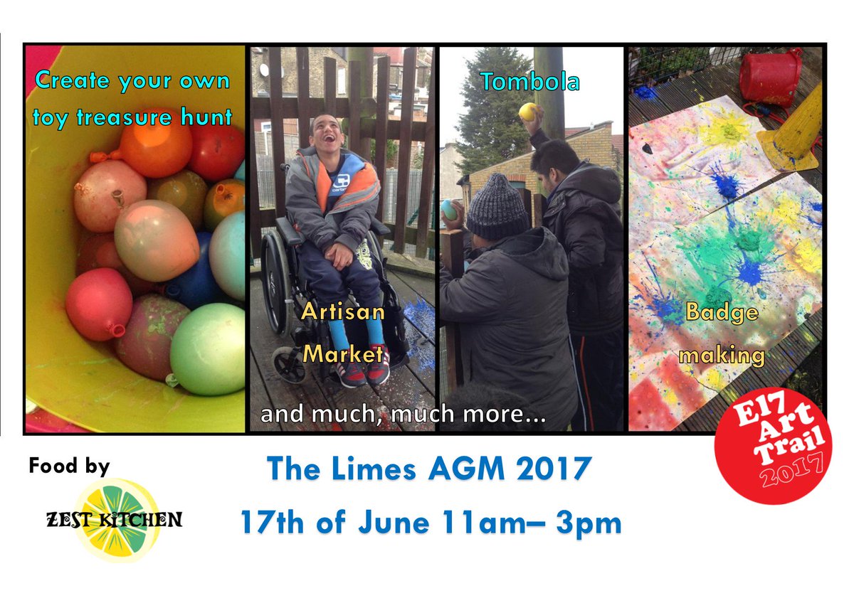 Everyone is welcome to our AGM, E17 Art Trail event &amp; family fun day on Sunday 17 June. Visit  facebook.com/events/1510060… for details