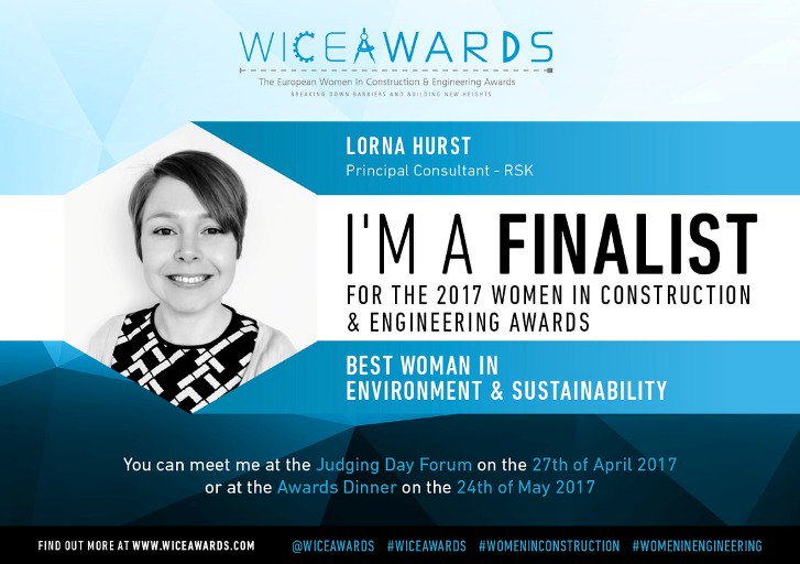 RSKGroup's tweet photo. Good luck to Lorna and Roseanna at the @WICEAwards this evening. So proud of our two finalists. #WomenInConstruction #WomenInEngineering https://t.co/jrfrMlmor8