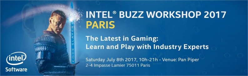 GameSideStory's tweet photo. Samedi 8 juillet c'est #IntelBuzzWorkshop à Paris : Conférences et tables rondes autour de l'industrie du jeu vidéo. https://t.co/T4xpSBt7Tq https://t.co/LMJqSauHVB