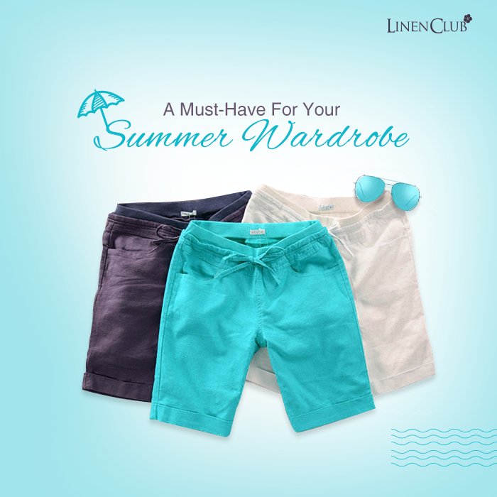 LinenClub's tweet photo. Knee-skimming shorts are one of the most versatile trend of the season. To be on-trend, just make sure they skim your knee. #WardrobeManager https://t.co/zhnaLgusVG