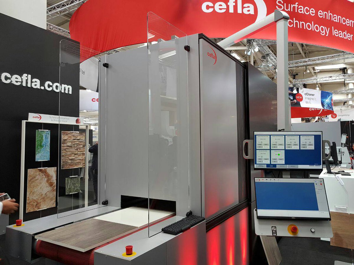 industrialdots's tweet photo. #Wood #decoration with impressive #3D effects, thanks to the new @wearecefla J-Print SP #single-pass #inkjet technology #Ligna2017 https://t.co/93kCORXsOc